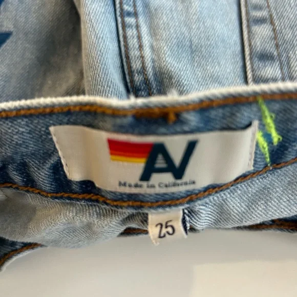 Aviator Nation Distressed Denim Shorts 25 - Picture 6 of 7